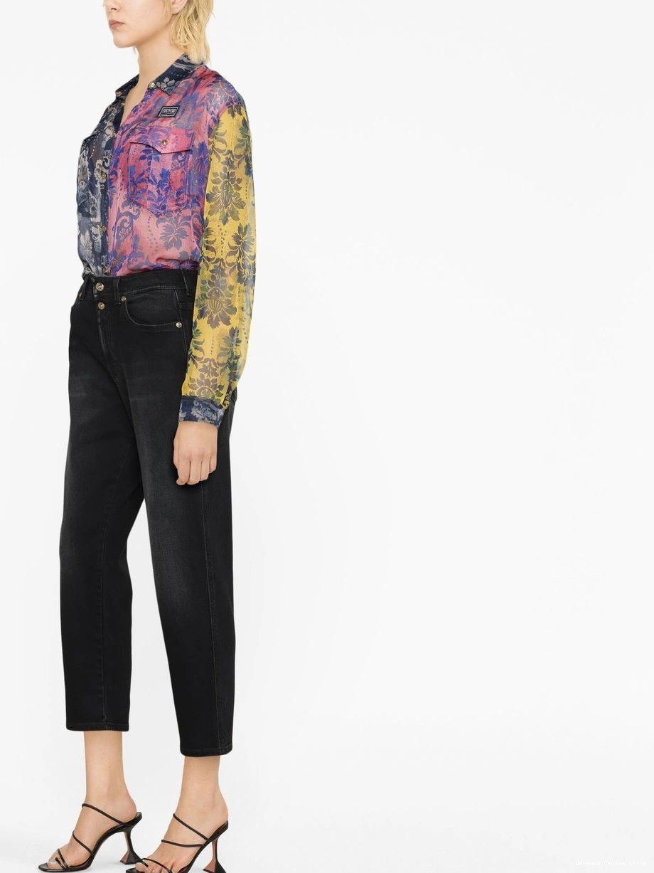 Cheap Jeans Versace Couture panelled Tapestry shirt Couture Women 0814